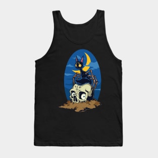 Cat with spider legs on skull - Gothic Tank Top